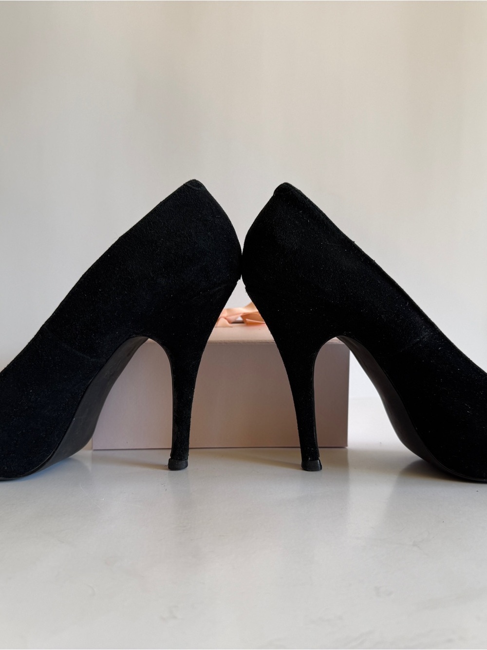 PreLoved Steve Madden Black Suede Y2K Peep Toe Platform Pumps 7.5 Fair Condition - Picture 6 of 17